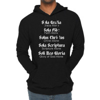 Five Solas T Shirt Reformed Christians Protestant Theology Lightweight Hoodie | Artistshot