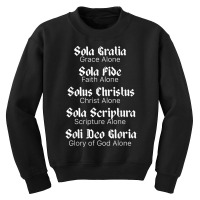 Five Solas T Shirt Reformed Christians Protestant Theology Youth Sweatshirt | Artistshot