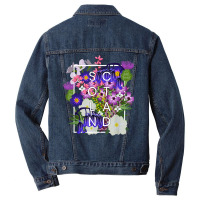 Flowers Of Scotland Word Art   Scottish Pride T Shirt Men Denim Jacket | Artistshot