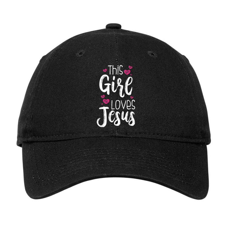 This Girl Loves Jesus Gift For Christian Teen Kid Cool Women Funny Gif Adjustable Cap by Aria-Proctor | Artistshot