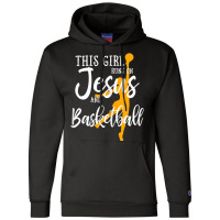 This Girl Runs On Jesus And Basketball Shirt Christian Gift Mens Best Champion Hoodie | Artistshot