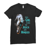 This Girl Runs On Jesus And Horses Music Vintage Retro Ladies Fitted T-shirt | Artistshot