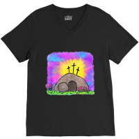 Tie Dye Jesus Cross Funny Christian Easter Day Religious Mask V-neck Tee | Artistshot