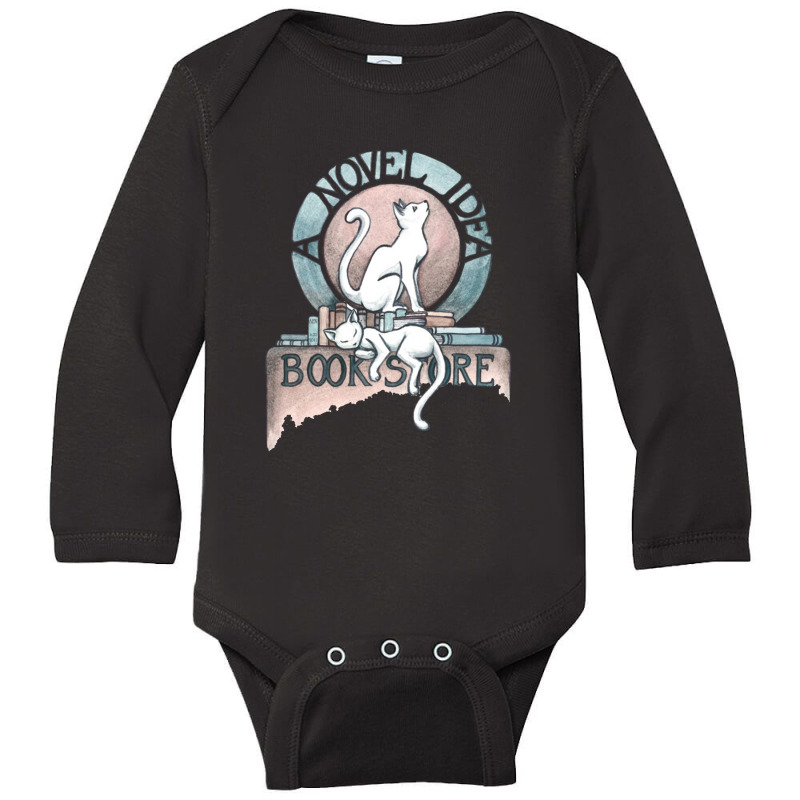 A Novel Idea Bookstore Bookstore Long Sleeve Baby Bodysuit by nbobatiga | Artistshot