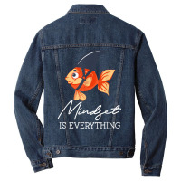 Everything Is Mindset Shark Fin Goldfish Motivational Quote T Shirt Men Denim Jacket | Artistshot