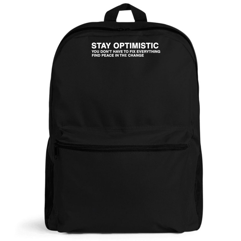 Kids Stay Optimistic T Shirt Backpack | Artistshot