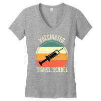 Vintage Pro Vaccination Im Vaccinated Thanks Science Vaccine T Shirt Women's V-neck T-shirt | Artistshot