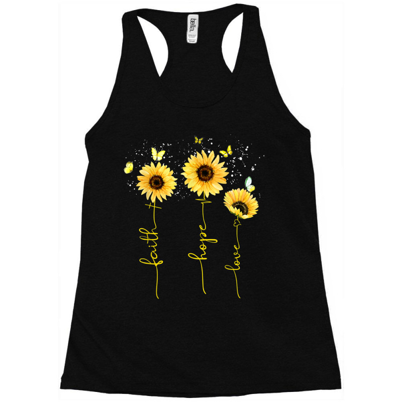 Vintage Faith Cross Hope Love Sunflower Butterfly Christian Mens Funny Racerback Tank by Aria-Proctor | Artistshot