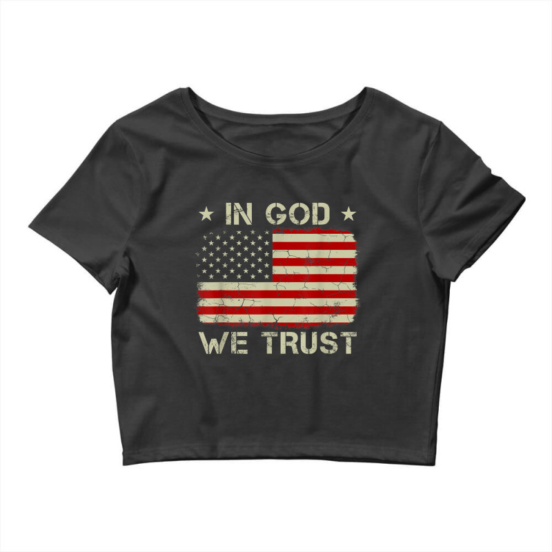 Vintage Old American Flag In God We Trust Christian Vintage Crop Top by Aria-Proctor | Artistshot