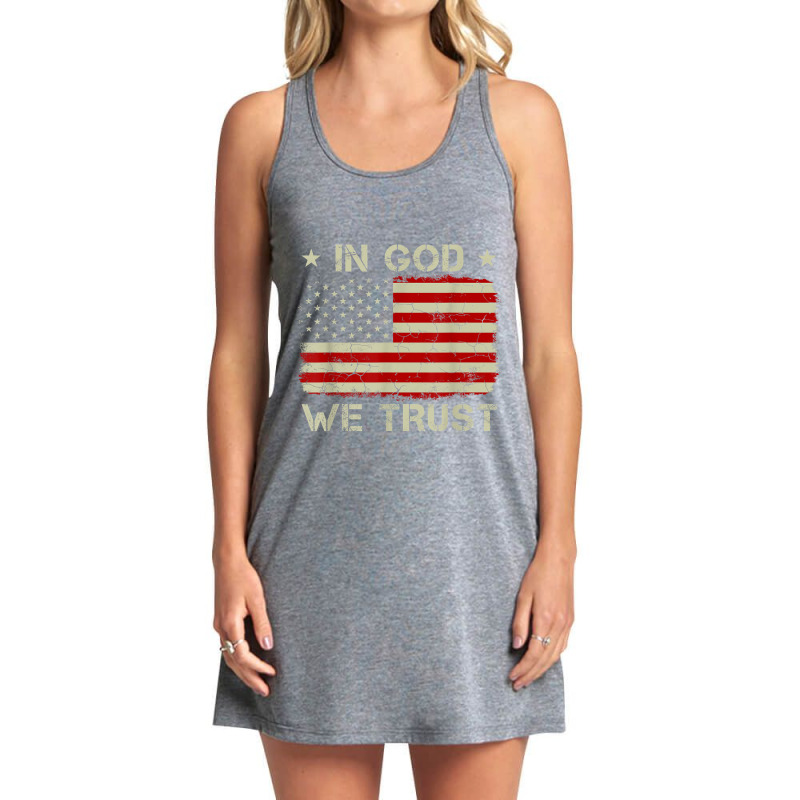 Vintage Old American Flag In God We Trust Christian Vintage Tank Dress by Aria-Proctor | Artistshot