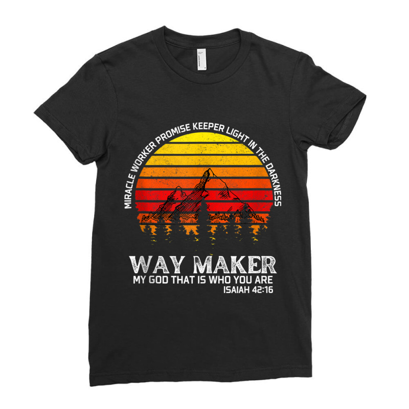 Vintage Waymaker Promise Keeper Miracle Worker Christian Animations Ch Ladies Fitted T-Shirt by Aria-Proctor | Artistshot