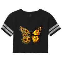 Vintage Women Men Faith Cross Sunflower Butterfly Christian Cartoon Ch Scorecard Crop Tee | Artistshot