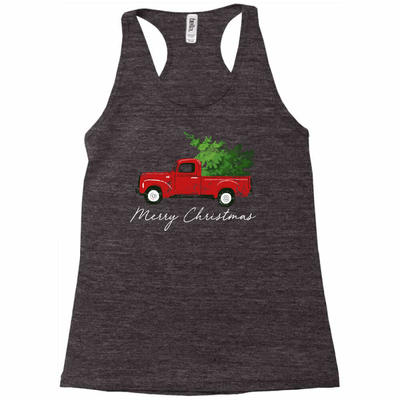 Vintage Wagon Christmas Long Sleeve Shirt   Tree On Truck Racerback Tank by ChristineWeber89 | Artistshot