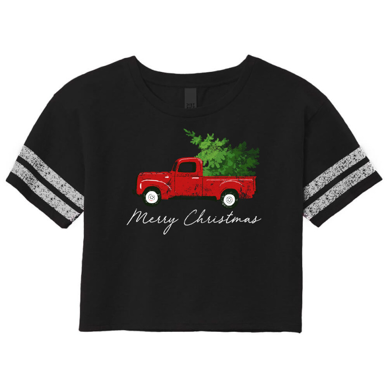 Vintage Wagon Christmas Long Sleeve Shirt   Tree On Truck Scorecard Crop Tee by ChristineWeber89 | Artistshot