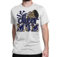 Cheer Mom Navy Leopard Cheer Poms & Megaphone T Shirt Classic T-shirt | Artistshot