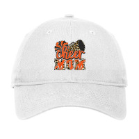 Cheer Mom Orange Leopard Cheer Poms & Megaphone T Shirt Adjustable Cap | Artistshot