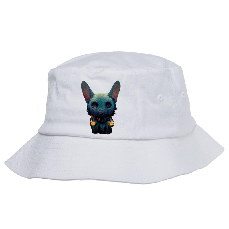 Crazy Dog With Horns For Years And Bones Big Ear T Shirt Bucket Hat by yodishsaraveks | Artistshot