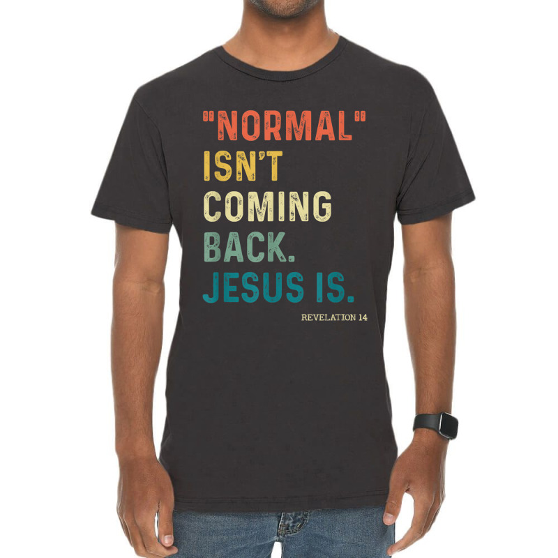 Normal Isn't Coming Back But Jesus Is Revelation 14 Costume Vintage T-Shirt by TyDesign | Artistshot