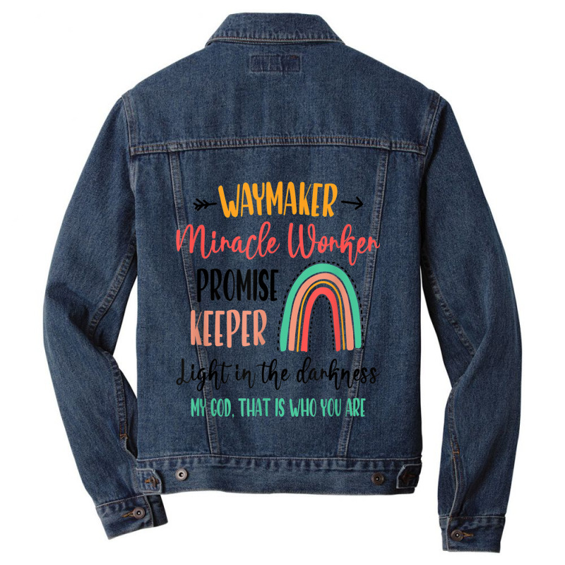 Waymaker Promise Keeper Miracle Worker Christian Kids Music Vintage Re Men Denim Jacket by Aria-Proctor | Artistshot