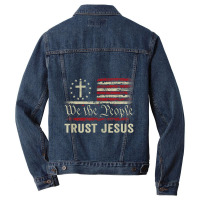 We The People Trust Jesus - Usa Flag Christian Patriotic Music Retro Men Denim Jacket | Artistshot