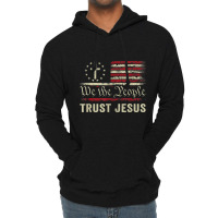 We The People Trust Jesus - Usa Flag Christian Patriotic Music Retro Lightweight Hoodie | Artistshot