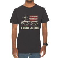 We The People Trust Jesus - Usa Flag Christian Patriotic Music Retro Vintage T-shirt | Artistshot