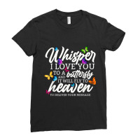 Whisper I Love You - Butterfly And Religious Painting Ladies Fitted T-shirt | Artistshot