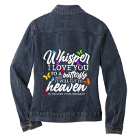 Whisper I Love You - Butterfly And Religious Painting Ladies Denim Jacket | Artistshot