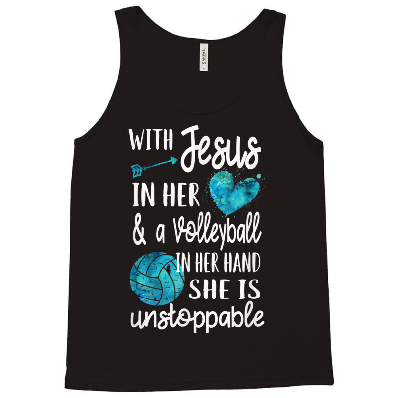 With Jesus In Her Heart Christian Volleyball Retro Vintage Tank Top by Aria-Proctor | Artistshot