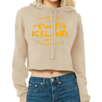 Iceland Hiking Landmannalaugar Est. 1477 T Shirt Cropped Hoodie | Artistshot