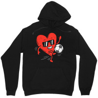 Heart Playing Soccer Valentines Day Football Girls Boys Unisex Hoodie | Artistshot