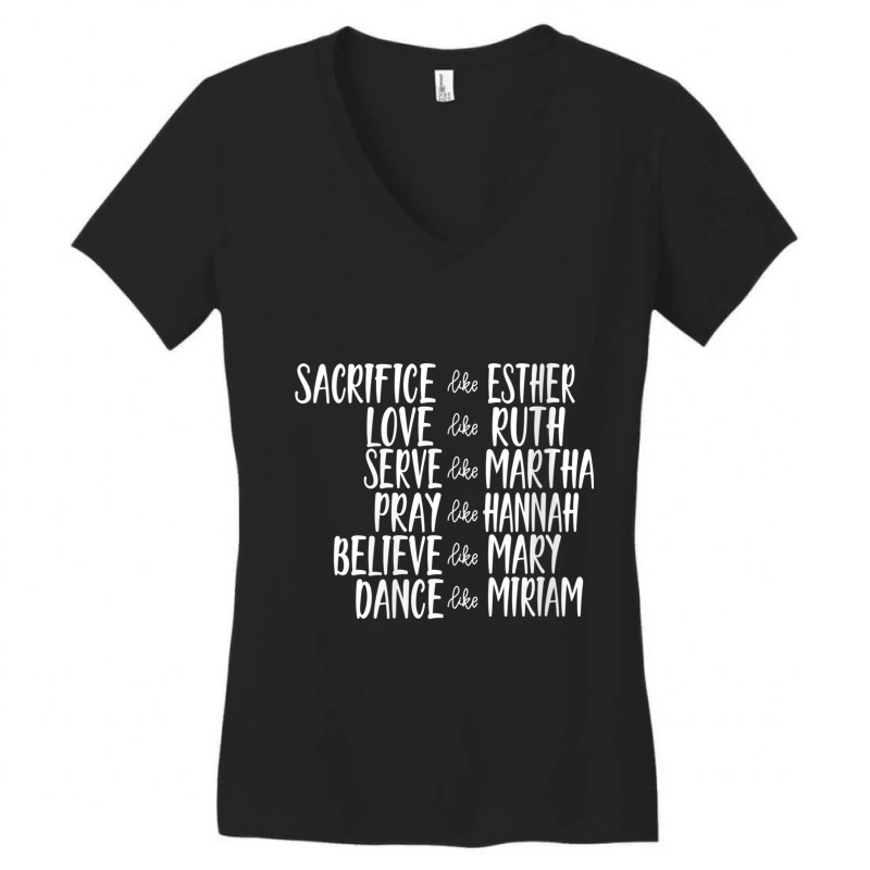 Womens Mens Sacrifice Like Esther Christian Bible Love Pray Day Gift Women's V-Neck T-Shirt by Aria-Proctor | Artistshot