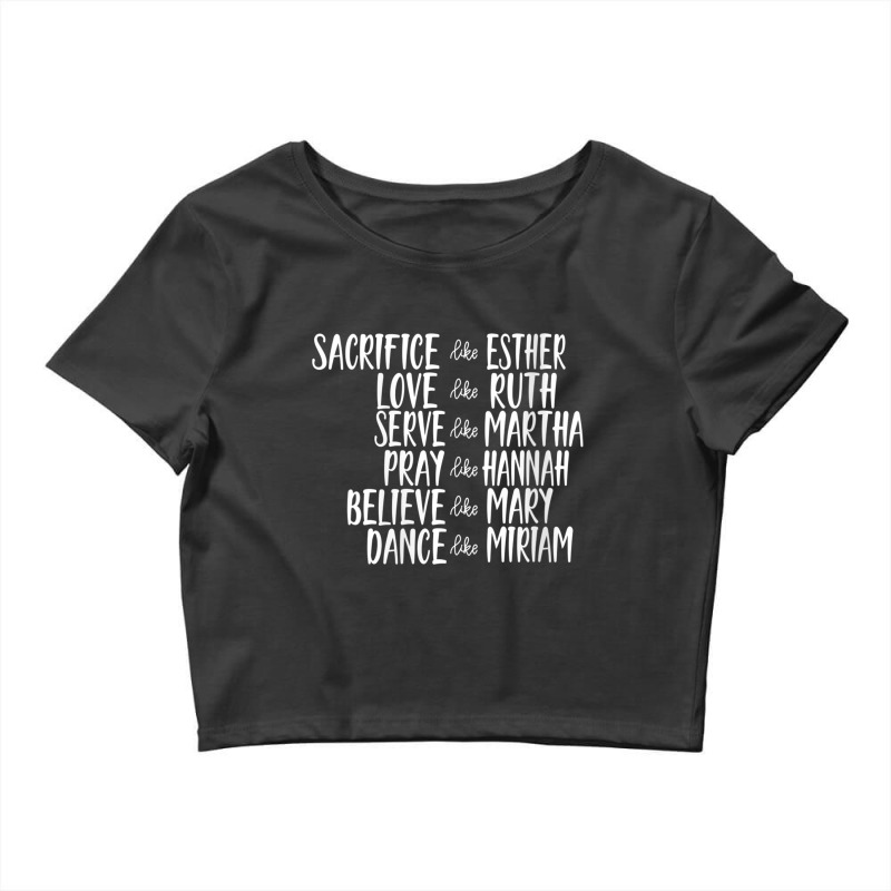 Womens Mens Sacrifice Like Esther Christian Bible Love Pray Day Gift Crop Top by Aria-Proctor | Artistshot