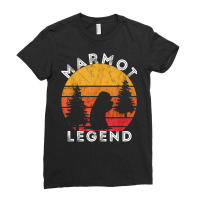 Marmot Legend Woodchuck Groundhog Retro Vintage Sunset T Shirt Ladies Fitted T-shirt | Artistshot