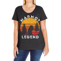 Marmot Legend Woodchuck Groundhog Retro Vintage Sunset T Shirt Ladies Curvy T-shirt | Artistshot