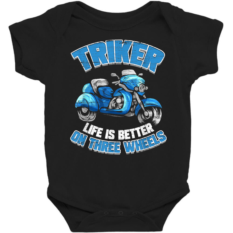 Triker Motorcycle Trike Motortrike Three Wheeler Biker Gift T Shirt Baby Bodysuit by ovarddmjipsonmfg | Artistshot