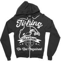 Orca Fishing Allstar No Net Required Funny Basketball Humor Sweatshirt Zipper Hoodie | Artistshot