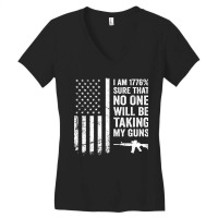 I Am 1776 Sure No One Is Taking My Guns ,  Pro Gun Usa Flag Women's V-neck T-shirt | Artistshot