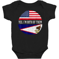 Half American Half American Samoan Usa Flag American Samoa T Shirt Baby Bodysuit | Artistshot