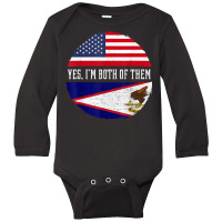 Half American Half American Samoan Usa Flag American Samoa T Shirt Long Sleeve Baby Bodysuit | Artistshot