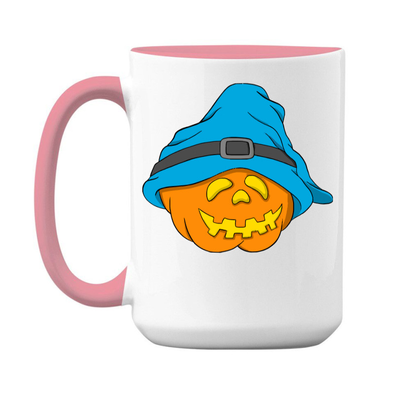 Halloween Jack O Lantern T  Shirt Slouchy Hat Halloween Pumpkin Blue V 15 Oz Coffee Mug | Artistshot