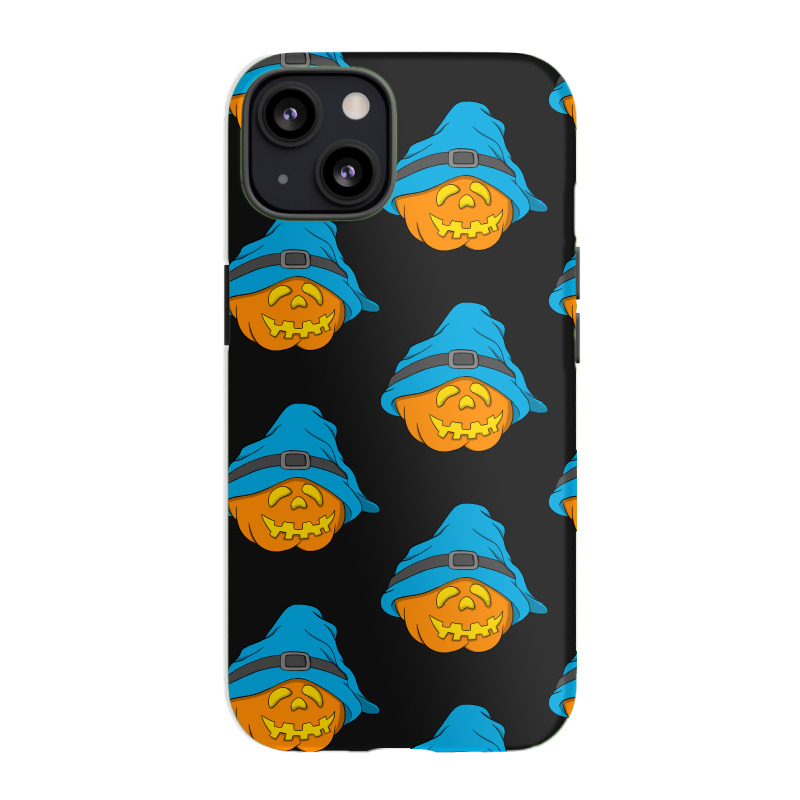 Halloween Jack O Lantern T  Shirt Slouchy Hat Halloween Pumpkin Blue V Iphone 13 Case | Artistshot