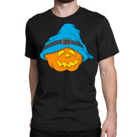 Halloween Jack O Lantern T  Shirt Slouchy Hat Halloween Pumpkin Blue V Classic T-shirt | Artistshot