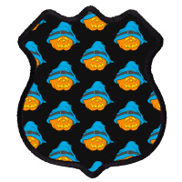 Halloween Jack O Lantern T  Shirt Slouchy Hat Halloween Pumpkin Blue V Shield Patch | Artistshot