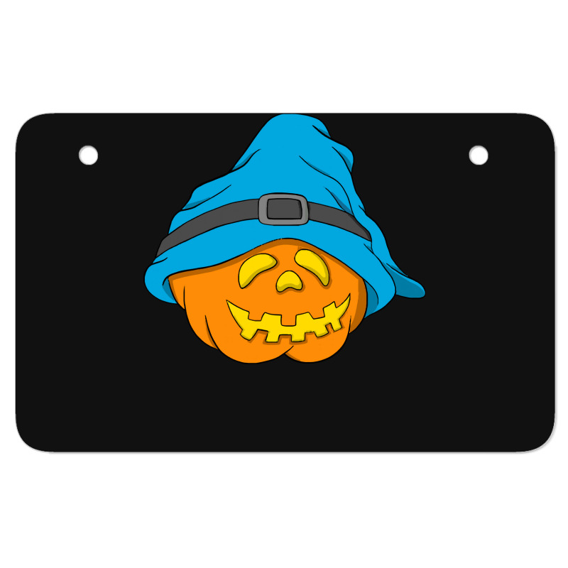 Halloween Jack O Lantern T  Shirt Slouchy Hat Halloween Pumpkin Blue V Atv License Plate | Artistshot