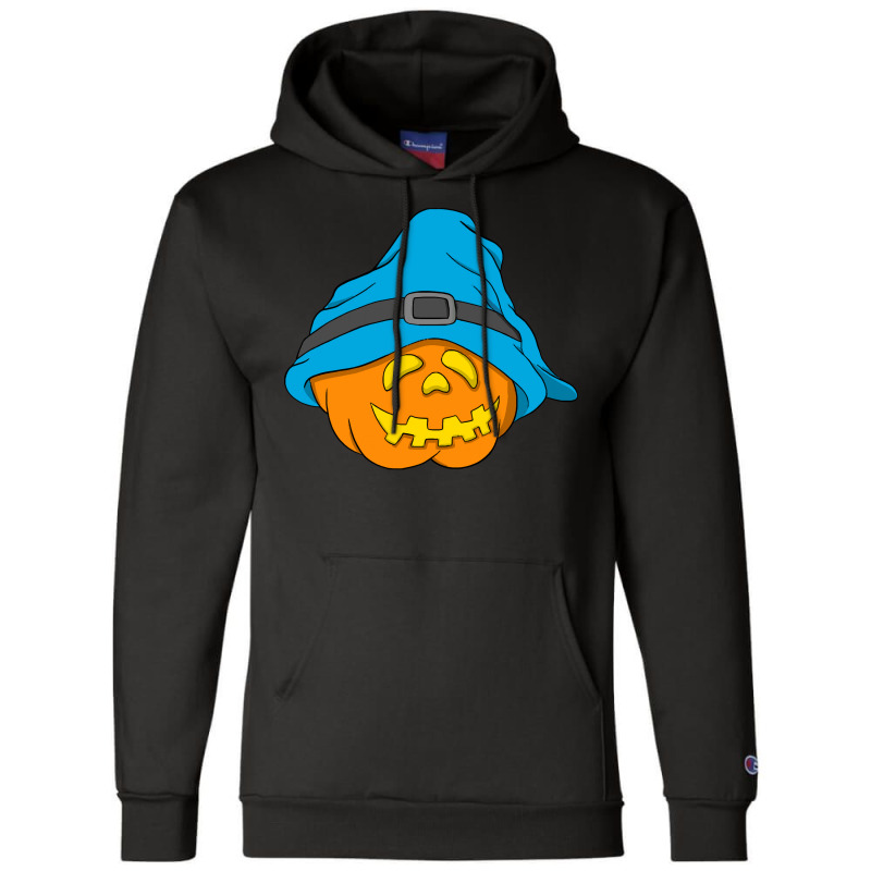 Halloween Jack O Lantern T  Shirt Slouchy Hat Halloween Pumpkin Blue V Champion Hoodie | Artistshot