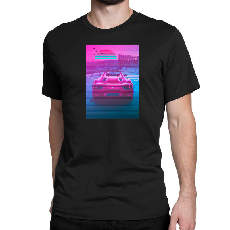 Car Retro Synthwave Sun Classic T-shirt by Jeff_Nugroho | Artistshot