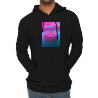 Car Retro Synthwave Sun Lightweight Hoodie | Artistshot