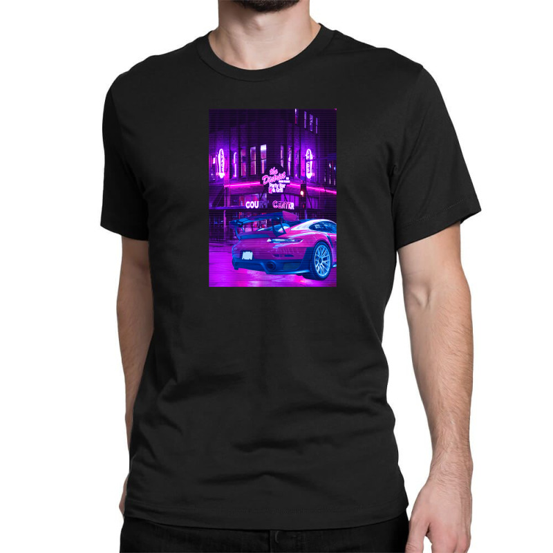 Car Retro Neon Synthwave Classic T-shirt by Jeff_Nugroho | Artistshot