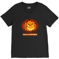 Halloween Pumpkin Face T  Shirt Halloween Pumpkin T  Shirt V-neck Tee | Artistshot